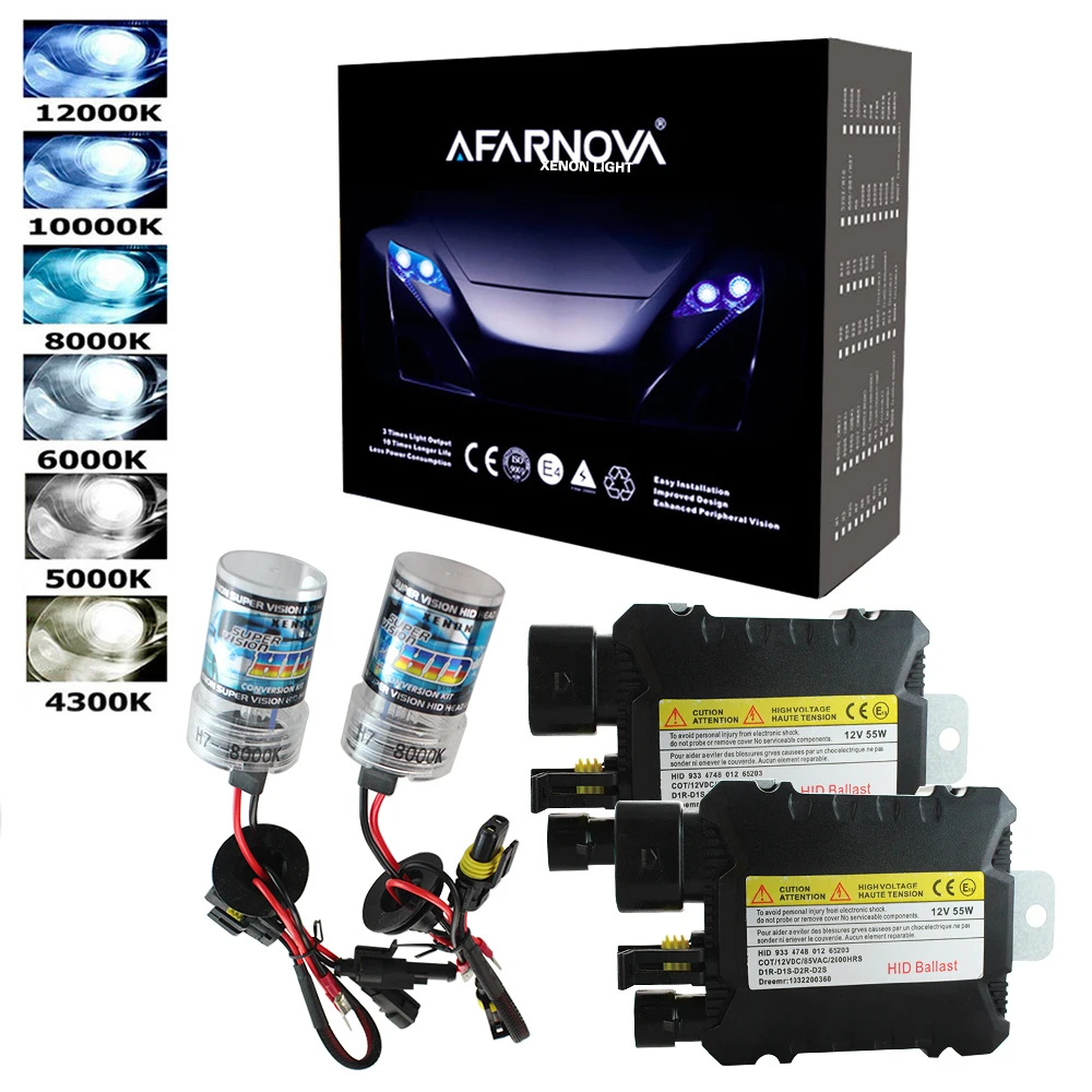 

35W 55W 12V Xenon Light Bulb Car Headlight H1 H3 H7 H11 9005 9006 4300k 5000k 6000k 8000k HID Slim Ballast Xenon Headlamp Kit