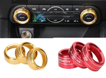

Metal Car Air Conditioning Rotary Knob Control Button Covers Car-Styling For Mazda Axela CX-4 CX-5 ATENZA Accessories