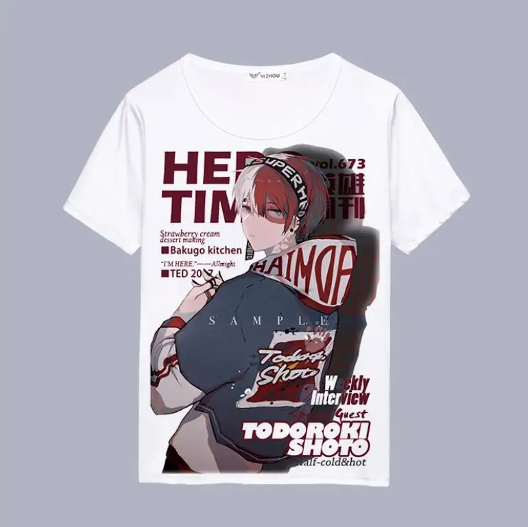 Детская футболка с надписью «Boku no Hero Academy» для мальчиков Midoriya Izuku Bakugou Katsuki OCHACO URARAKA, футболка с короткими рукавами с надписью «My Hero Academy»