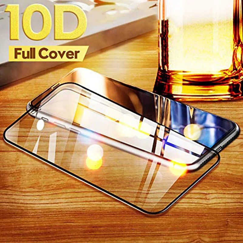 

Oppselve Protective Glass on the For iPhone X Xs Max XR Tempered Screen Protector 10D Curved Edge Glass For iPhone 6 6S 7 8 Plus