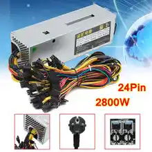 95% Efficiency 2800W 24Pin 12GPU Mining Power Supply For Eth Rig Ethereum Bitcoin Miner 90 PLUS