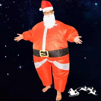 

Halloween Inflatable Santa Claus Costume cosplay Jumpsuit Air Fan Operated Blow Up Xmas Suit Party clothing