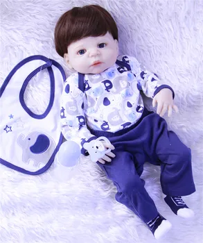 

Bebes reborn menino NPK 23" full silicone dolls reborn babies children gift fashion BJD toy dolls alive baby bonecas