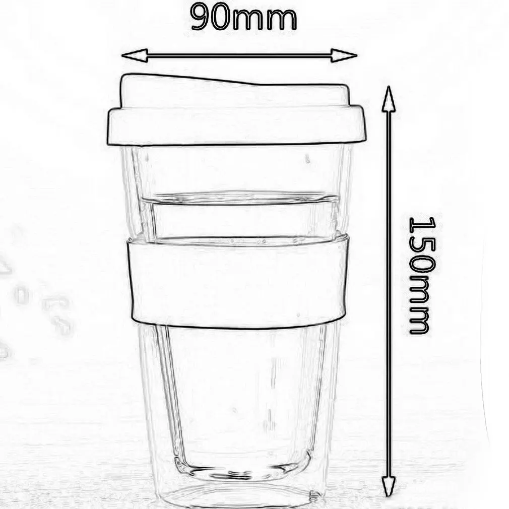 Портативное Термостойкое Двухслойное стекло с силиконовым покрытием из толстого стекла кофейное коричневое покрытие двухслойная чашка s