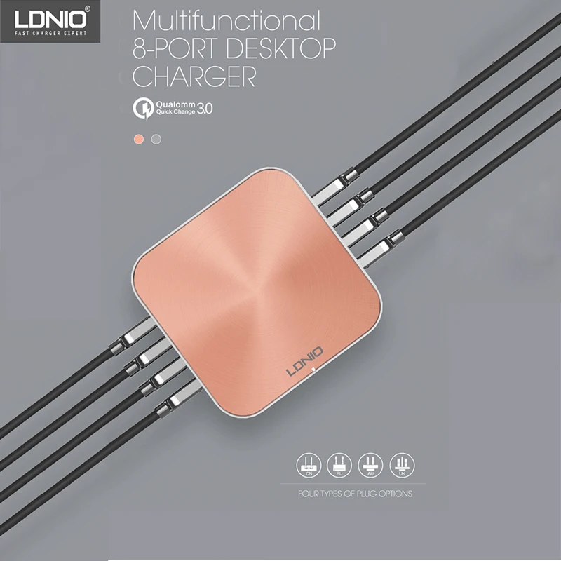 Быстрое зарядное устройство LDNIO A8101 3 0 8 портов USB для iPhone iPad Samsung многократная