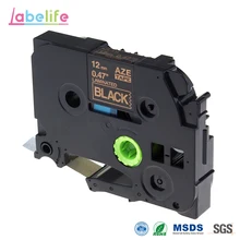 Labelife 1 шт. TZ лента TZe-334 TZe334 TZ334 TZe 334 совместима с Brother P-Touch PT-210D производитель этикеток золото на черном