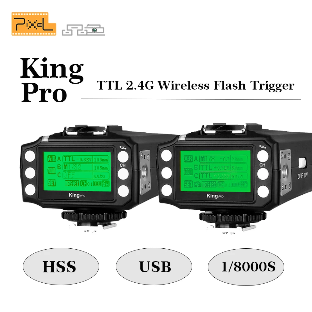 

Pixel King pro kit TTL 2.4G Wireless Flash Trigger Transmitter & Receiver For Canon for Nikon Pixel M8 X900C Flash speedlite