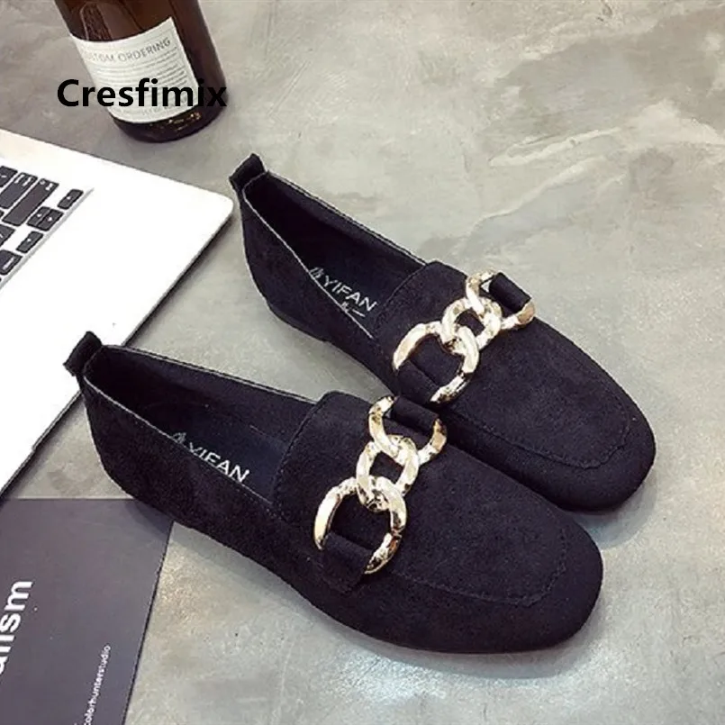 

Cresfimix Women Fashion Comfortable Black Flock Slip on Flat Shoes Lady Sweet Casual Green Shoes Vrouwen Platte Schoenen C3516