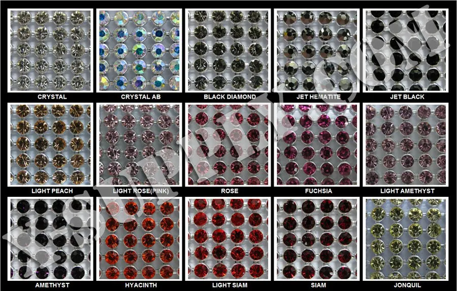 COLOR CARDS OF RHINESTONE MESH-1