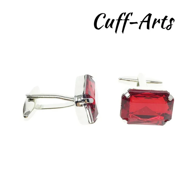 Cuffarts Luxury Red Crystal Acrylic Squares Cufflinks For Mens Shirt Jewelry Geometric Cuff Link Buttons Botoes Punho C20143