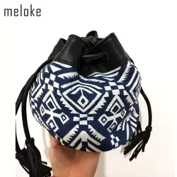 Meloke 2019 Мини-холст Наплечные мини сумки через плечо сумки для девочек мода кисточкой женские Мини телефон сумки Прямая доставка