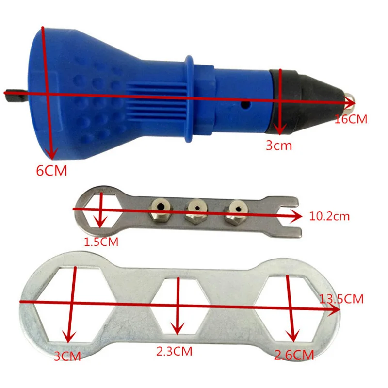 Многофункциональный гвоздь пистолет Автомобильная заклепка электрическая Заклепка гайка пистолет клепки инструмент беспроводные клепки Дрель адаптер вставка гайка инструмент - Цвет: blue