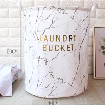 

INS Foldable Cotton Linen Laundry Bag Waterproof Canvas Large Drawstring Laundry Basket Toys Storage with Lid Clothes Organizer