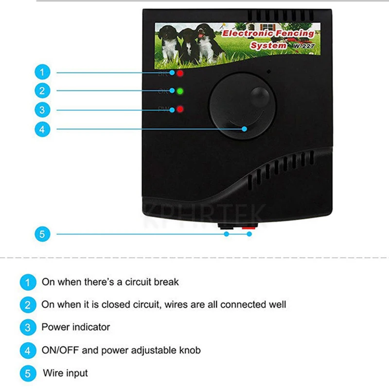 Pet Fence In-Ground Electric Dog Fence Rechargeable Electric Dog Training Collar Receivers Pet Containment System W-227B