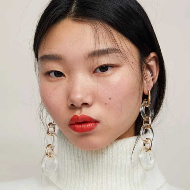 

Lalynnlys ZA Resin Transparent Long Earrings For Women Fashion Charm Dangle Earrings For Party Wedding Bridal Bijoux Wholesale