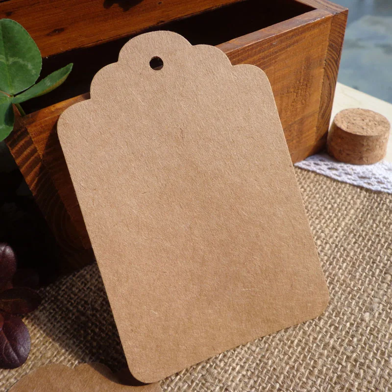 20pcs Kraft Bookmark Blank Gift Tags DIY Price Label Paper Hang Tag Cards Stationery Office School Supplies 12x8cm | Канцтовары для