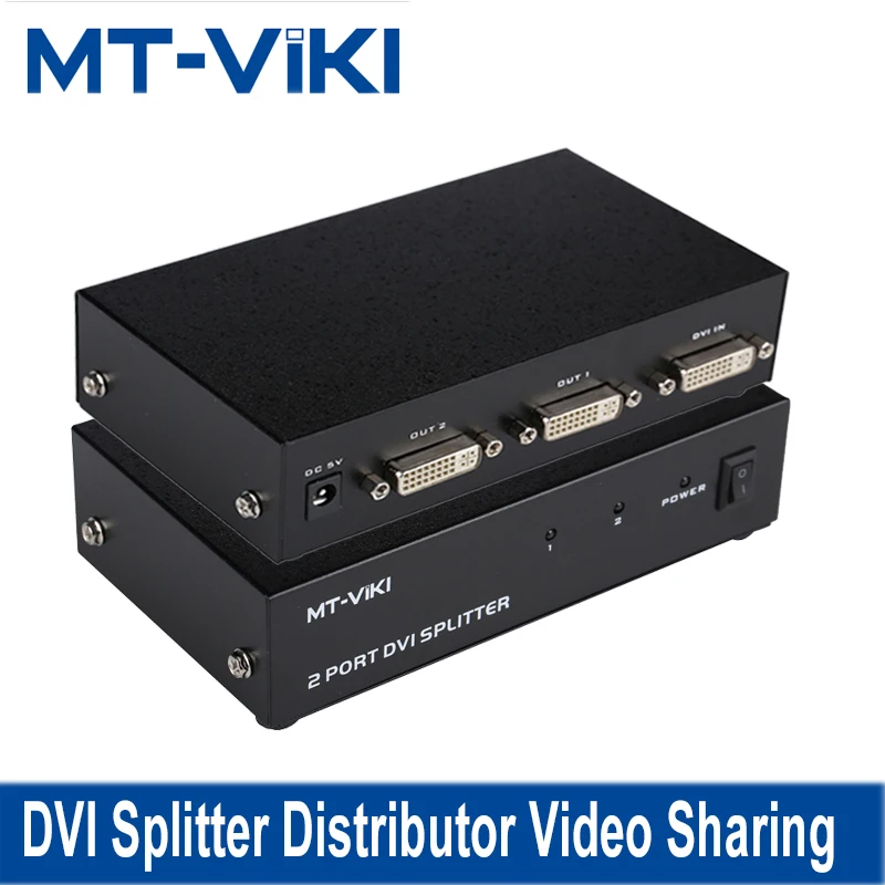 

MT-VIKI DVI Splitter Distributor Video Sharing 2 Port 1 input to 2 output multiple HDTV monitor Synch Display MT-DV2H