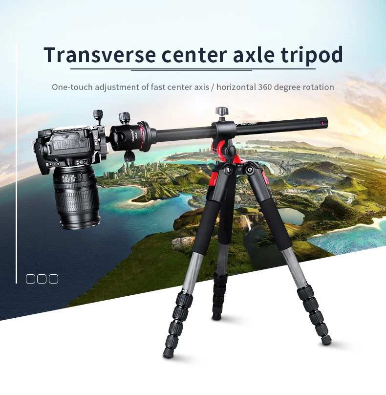 Manbily MPT255/MPT255C trípode de cámara profesional compacto transversal  para Canon Nikon cámaras DSLR de Sony Video DV| | - AliExpress
