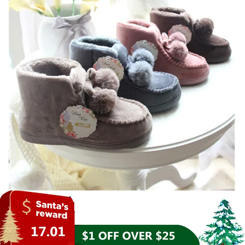 

Winter Warm Couple Cotton Faux Fur Slippers Women's Man All-inclusive With Cotton Shoes Thick Bottom Non-slip New Cotton Shoes