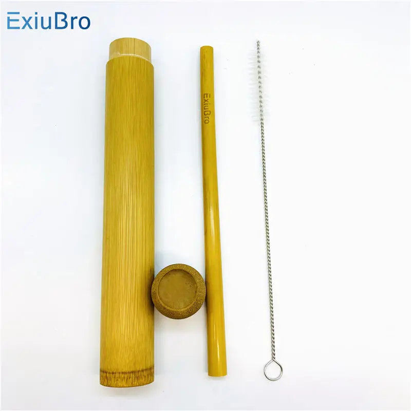 Органическая Бамбуковая трубка для хранения ручной работы, экологичный бамбуковый соломенный чехол для путешествий, держатель для бамбуковой зубной щетки, бамбуковые соломинки, подарочный набор