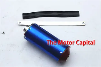 

Free shipping Chinese 50cc 110cc 125cc Pit Dirt Bike Aluminum Exhaust Muffler With Clamp 28mm blue one
