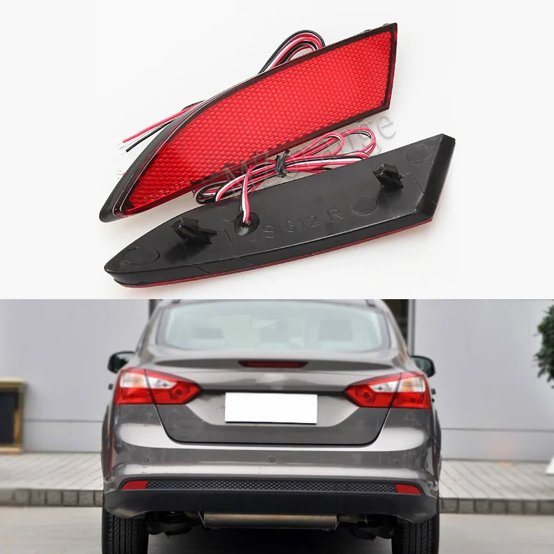 

For Ford Focus 3 Sedan Hatchback Car Styling Brake LED Rear Bumper Reflector Light Warning Lamp 2012-2014 Auto Parts 1 pair