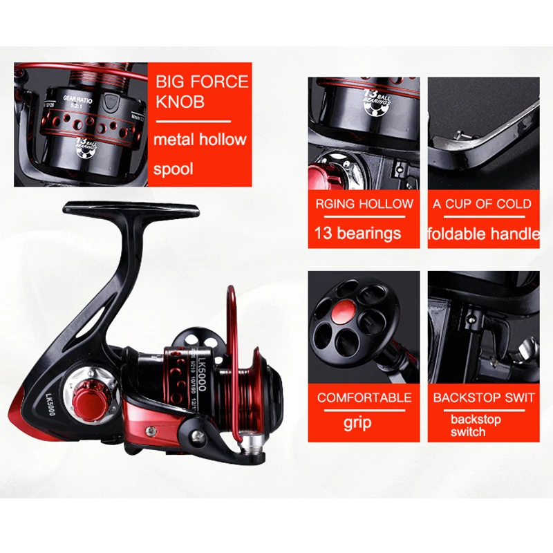 YUYU Metal Fishing Spinning Reel metal spool 2000 3000 4000 5000 6000 7000 13BB Ratio 5.2:1 bass carp Fishing reel brake 8kg YUYU Metal Fishing Spinning Reel metal spool 2000 3000 4000 5000 6000 7000 13BB Ratio 5.2:1 bass carp Fishing reel brake 8kg