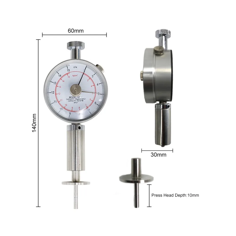 GY-1/2/3 аналоговые фруктовый пенетрометр склерометр твердомер 0,5-12 кг/см 2 твердомер прибор для проверки жесткости для яблока груши винограда