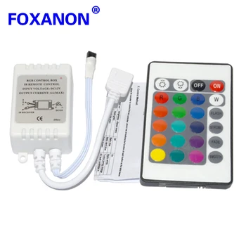 

Foxanon RGB Controller Dimmer Switch Dynamic Modes and Color DC 12V 24Keys for 5050 5630 3528 Led Strip lamps Light 1Pcs/Lot