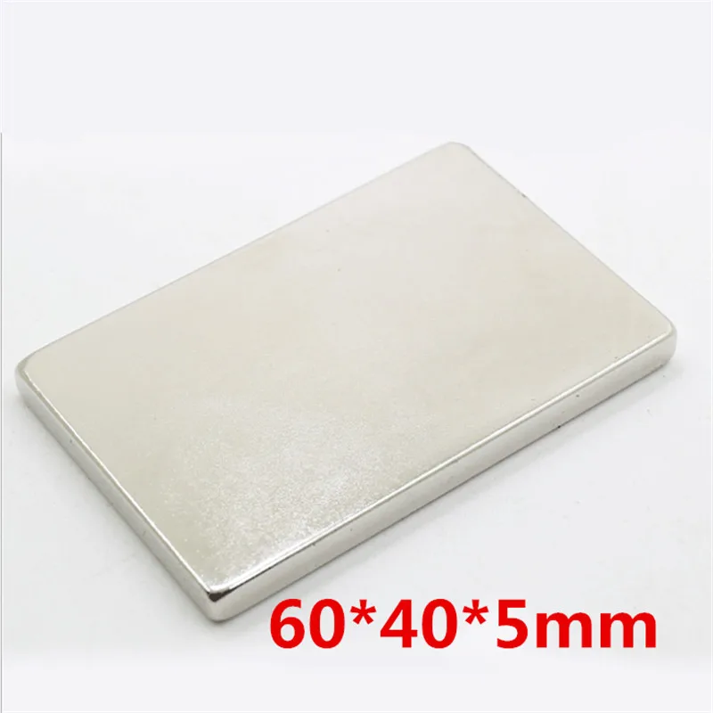 

1PCS Strong magnetic 60*40*5mm rectangular NdFeB strong magnet Strong magnetic steel magnet