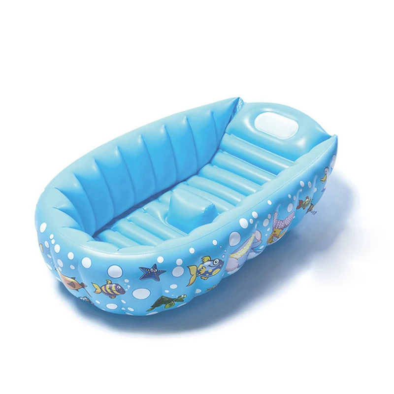 Plastic Baby Tub Swimming Pool +Air Pump Portable Bathtub Inflatable Bath Tub Child Tub Shower Cushion Keep Warm Folding Bathtub