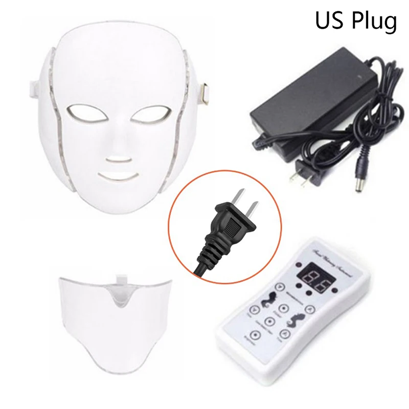 LED 7 Color Light Rejuvenation Facial Mask Photon Tighten Pores Skin Anti Acne Wrinkle Removal Therapy Beauty Salon