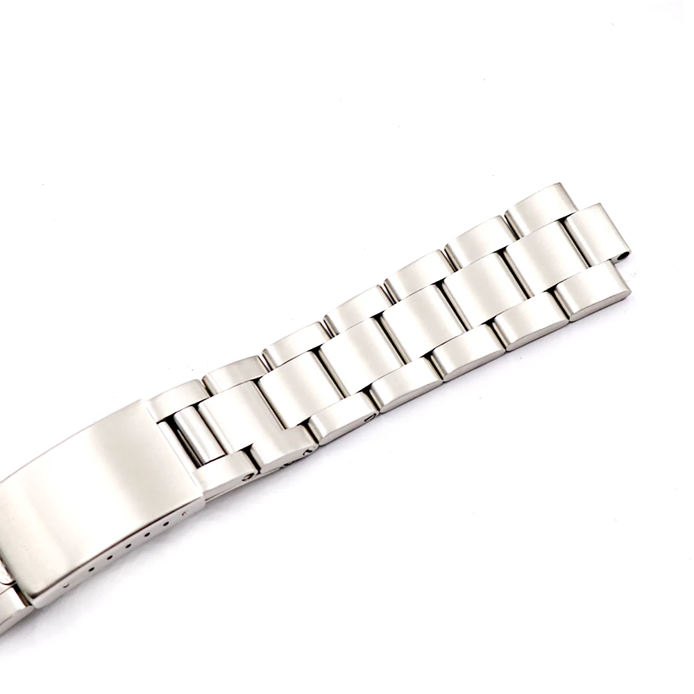 Rolamy 19 20mm Top Grade Silver Brushed 316L Solid Stainless Steel Watch Band Belt Strap Bracelets Of Oyster