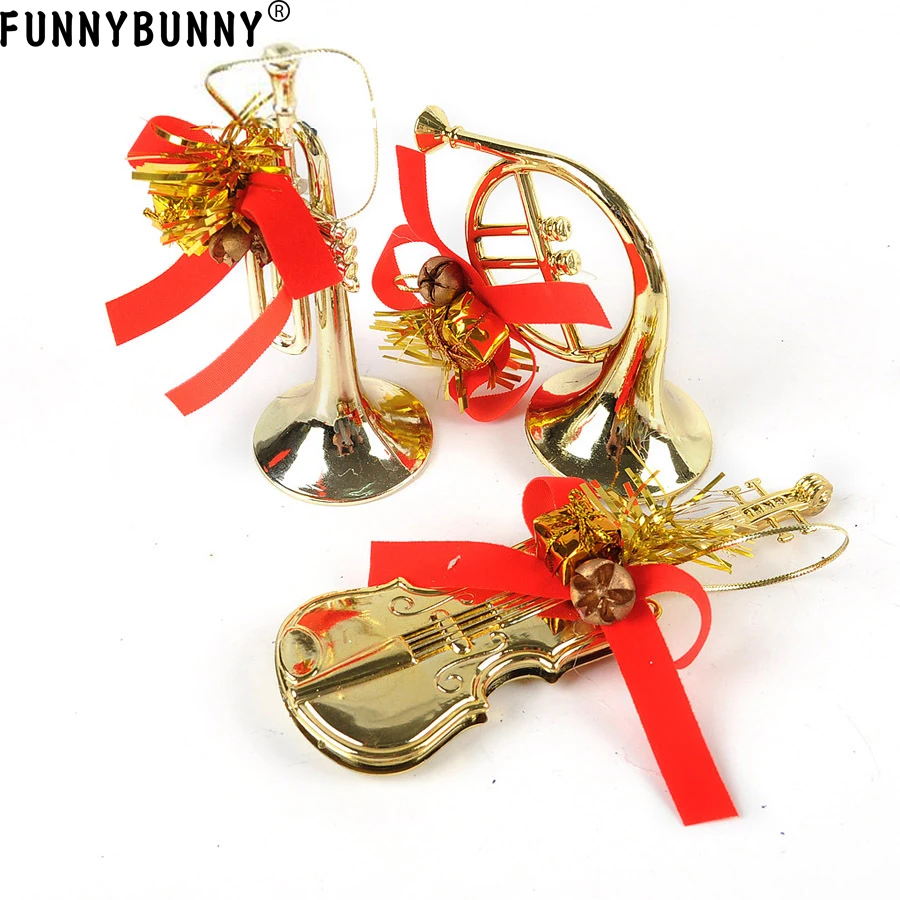 FUNNYBUNNY 3 шт./компл. Рождественская елка подвесные Музыкальные инструменты