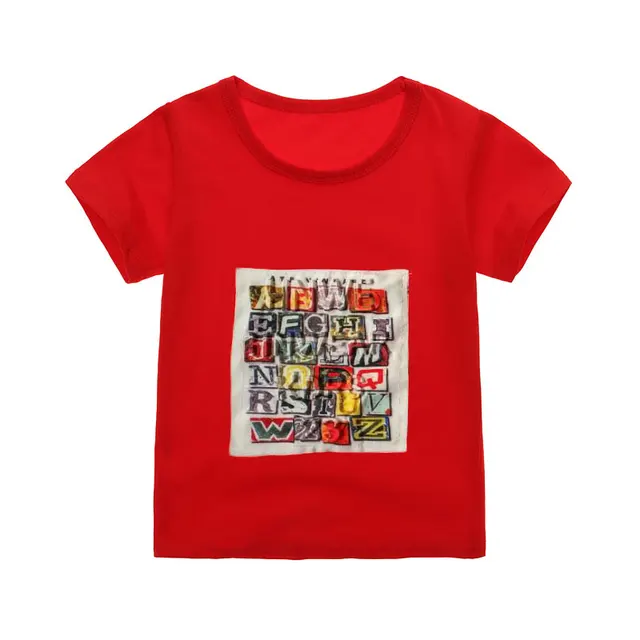 AiLe Rabbit 2018 Children Short Sleeve Tops Tee Summer Hot Boys Girls Fashion Patch Letters Infant Baby Cotton Clothing k1