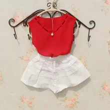 Коллекция года, летняя блузка для маленьких девочек-подростков возрастом от 2 до 15 лет Детские шифоновые топы без рукавов с жемчужинами для школьниц, рубашки для детей, AA2195