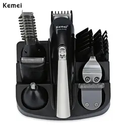 Kemei профессиональная машинка для стрижки волос 6 в 1 машинка для стрижки волос бритвы электробритва триммер для бороды резки