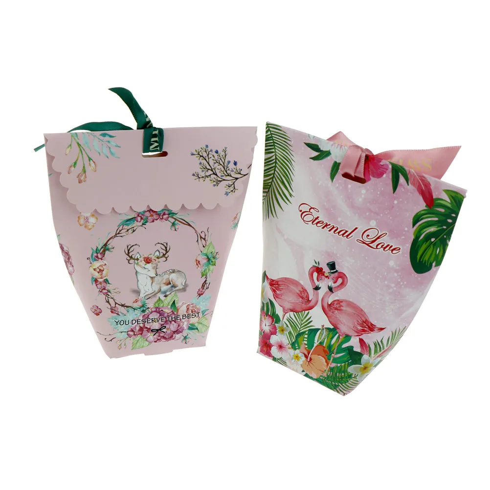 1PCS Candy Box Deer Rabbit Flamingo Chocolate Gift Boxes 6.2x14.5cm Wedding Souvenirs For Guests Wedding Gifts 5 Styles