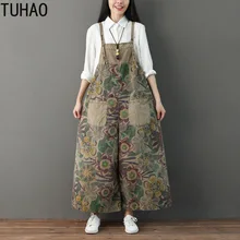 TUHAO весна лето винтажный женский джинсовый комбинезон свободный джинсовый комбинезон широкие брюки джинсы комбинезон для женщин брюки