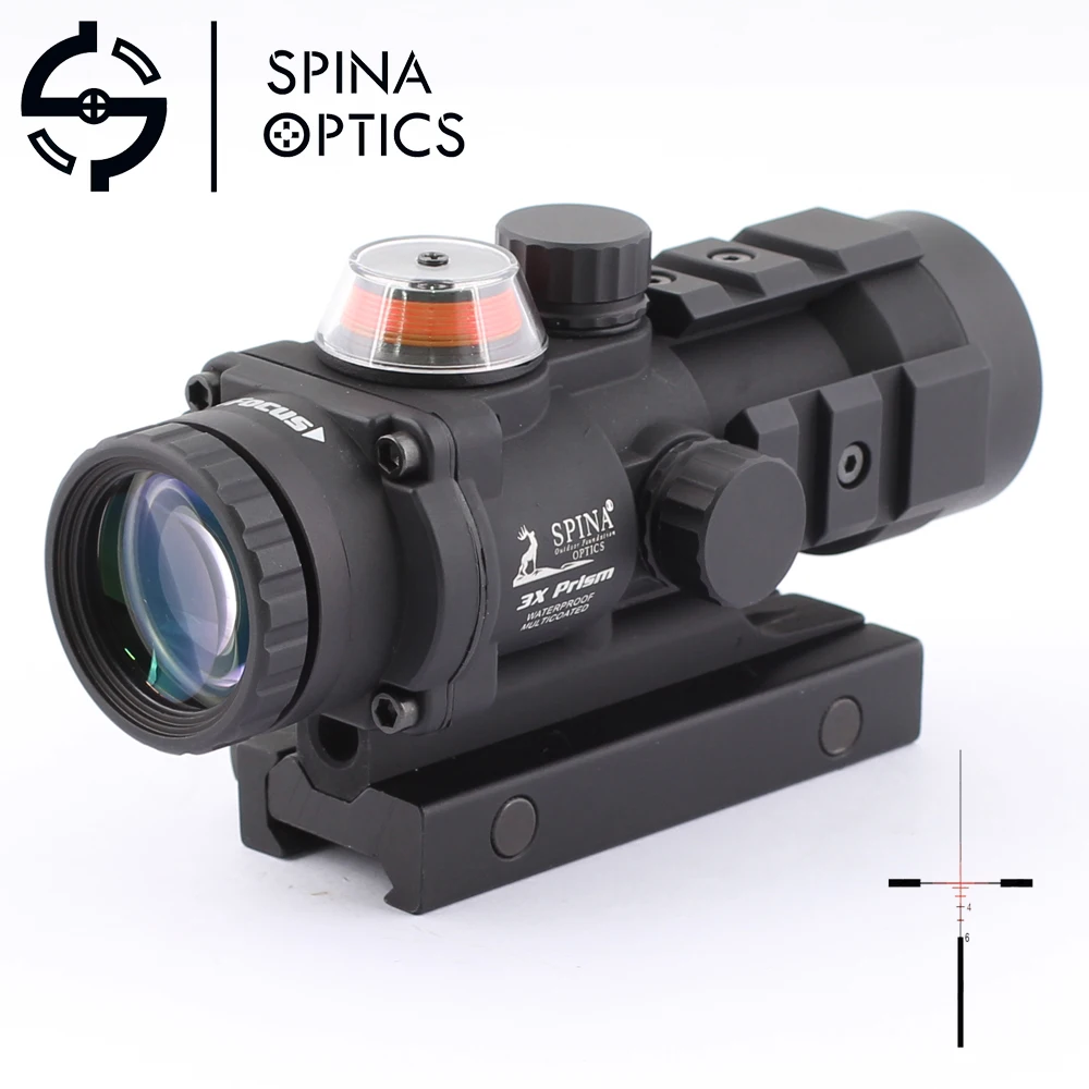 Оптика SPINA тактический оптический прицел 3x32 Gp01 волоконная призма с красной подсветкой прицел для охоты