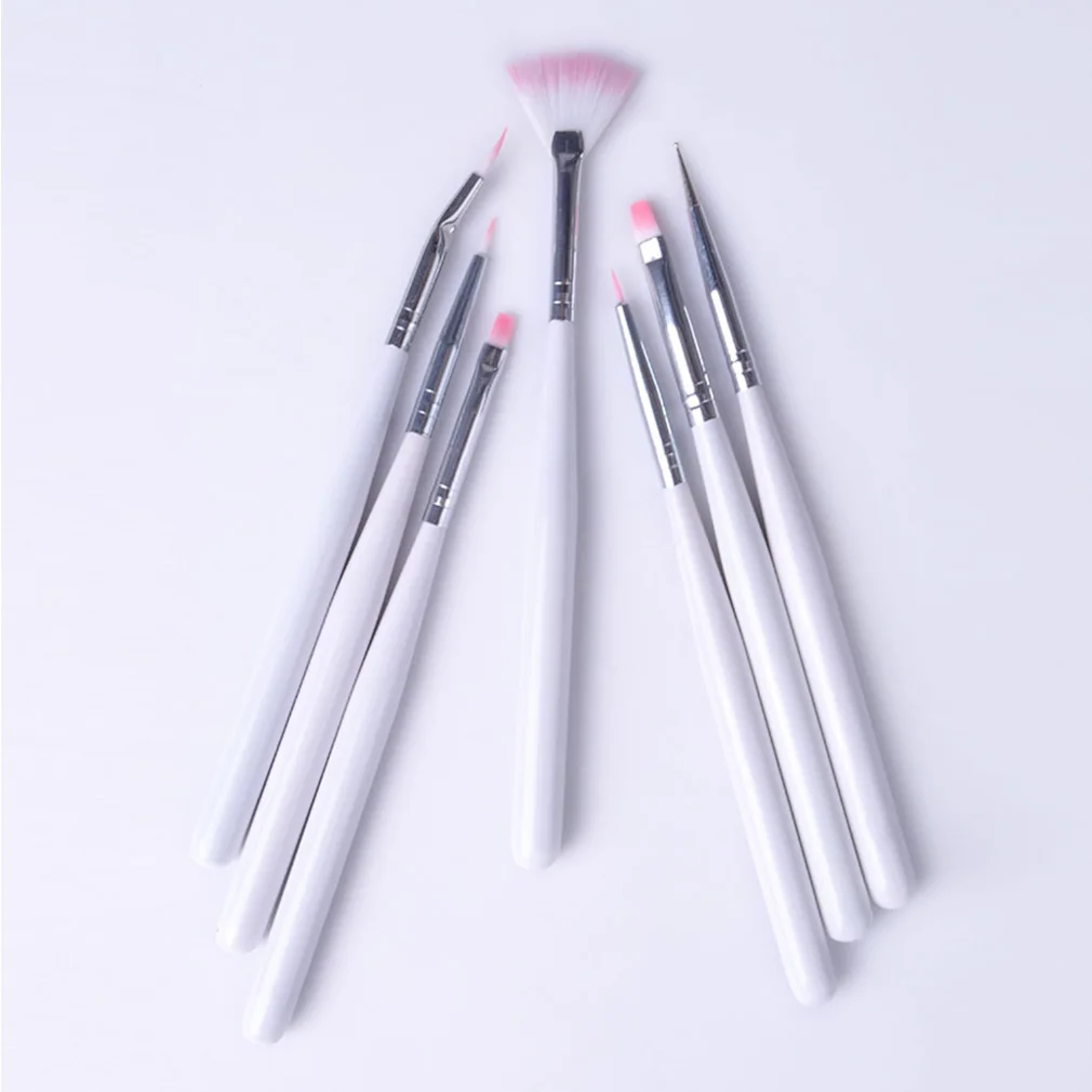 Quality Nail Brushes UV Gel Acrylic Nail Art Builder Manicure Brush Liner Pen Dotting Painting Design Nail Brush Art Set 3-15Pcs - Цвет: 7pcs Nail Brush