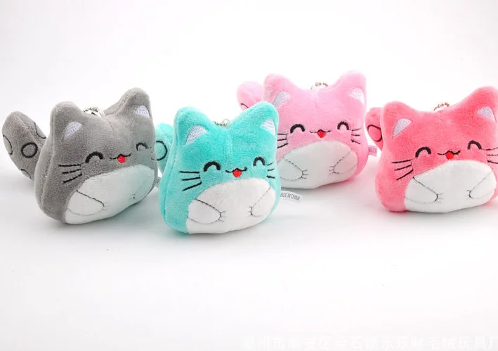 

Kawaii 20pcs mix colors 9cm approx, key chain CAT Stuffed Plush TOY , Wedding Bouquet Plush DOLL TOY