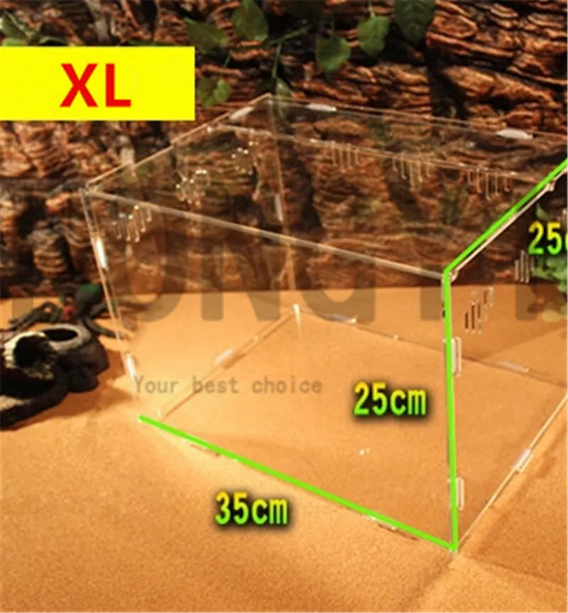 HONGYI 1 шт. акриловая коробка для кормления животных коробка для рептилий паук-Скорпион коробка для змеи прозрачная коробка комбинированная сборка Размеры s m l xl