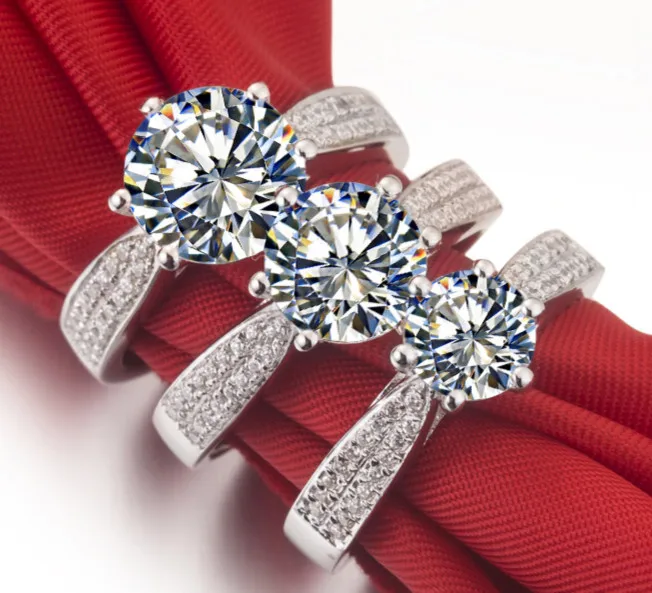 luxury jewelry 3 carat sona simulated diamond engagemen rings for womensolid gold plated wedding - 3 Carat Wedding Ring luxury jewelry 3 carat sona simulated diamond engagemen rings for womensolid gold plated wedding - 3 Carat Wedding Ring