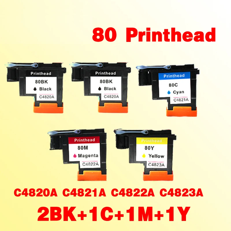 2BK + 1C 1M 1Y Печатающая головка для hp80 C4820A C4821A C4822A C4823A Замена hp 80 печатающая Designjet 1000
