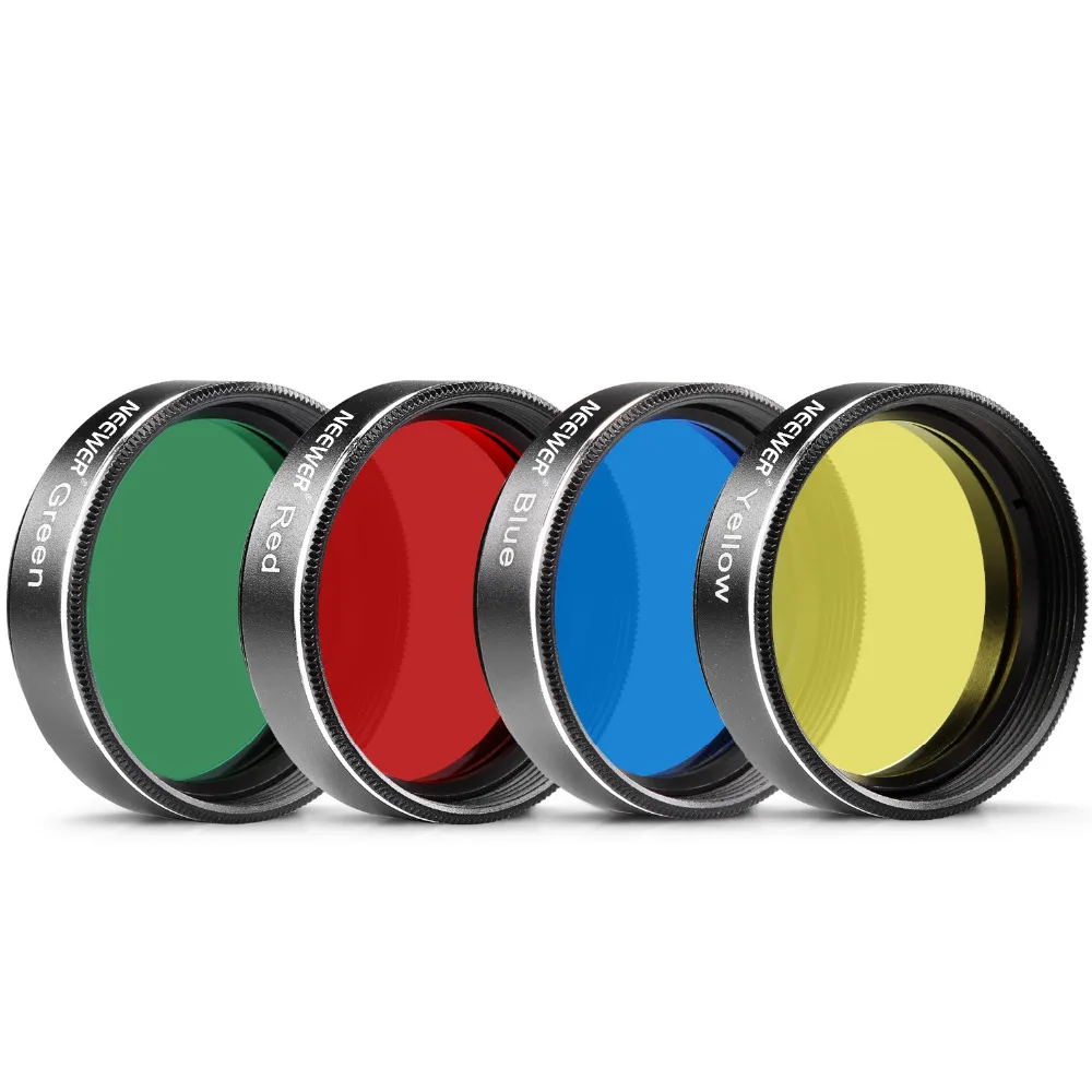 online Neewer 4 peças Padrão 2 polegadas Conjunto de Filtros de Cor para Telescópio Ocular amarelo vermelho Verde Azul para Lunar Planetário de Observação