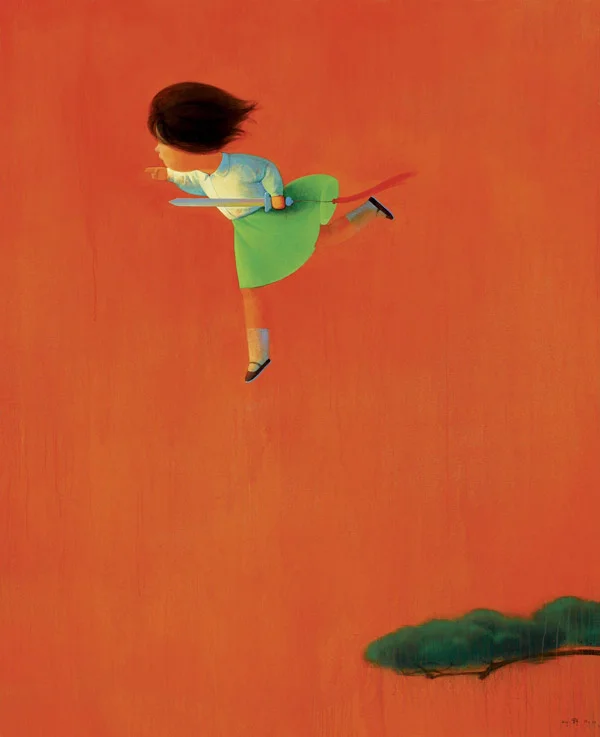 

Flying Lady Art Painting Hand Painted Oil Painting People Yellow Wall Art Handmade Oil Painting Pop Art By Professional Artist