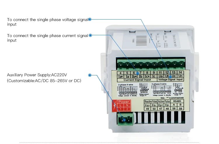 REHE RH-3P61 72*72 мм интеллектуальный измеритель энергии Modbus трехфазный RS485 измеритель энергии