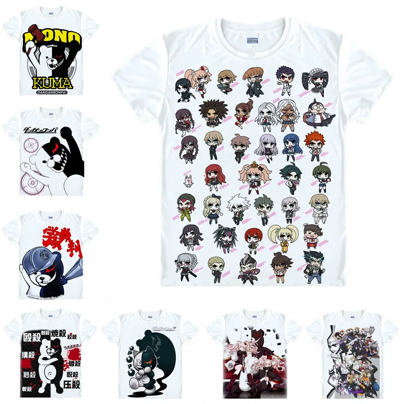 

Coolprint Japanese Anime Shirt Danganronpa 2 T-Shirts Multi-style Short Sleeve Monokuma Makoto Naegi Cosplay Costume Kawaii Gift