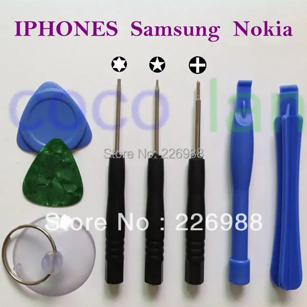 IPhone nokia samsung LG Motorola Набор для ремонта инструмента для ремонта ящик для инструментов с 5 Point Star пятиконечный звездообразный ключ T6 отвертка+ пакеты для розничной торговли+ 100 компл./лот